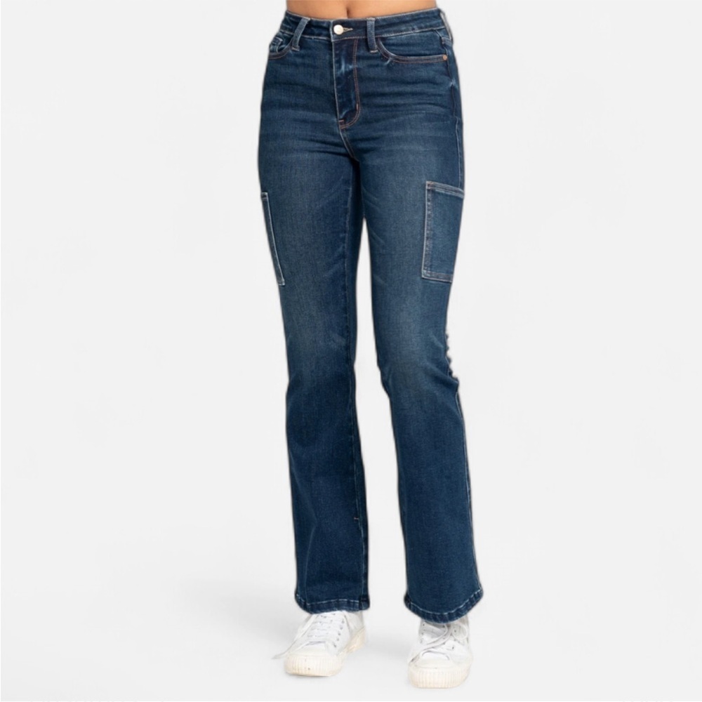 Judy Blue Ryker High Rise Cargo Boot Cut Jeans NWT Size 7